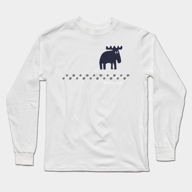 Wildlife tracks - a shy moose Long Sleeve T-Shirt by Aurealis